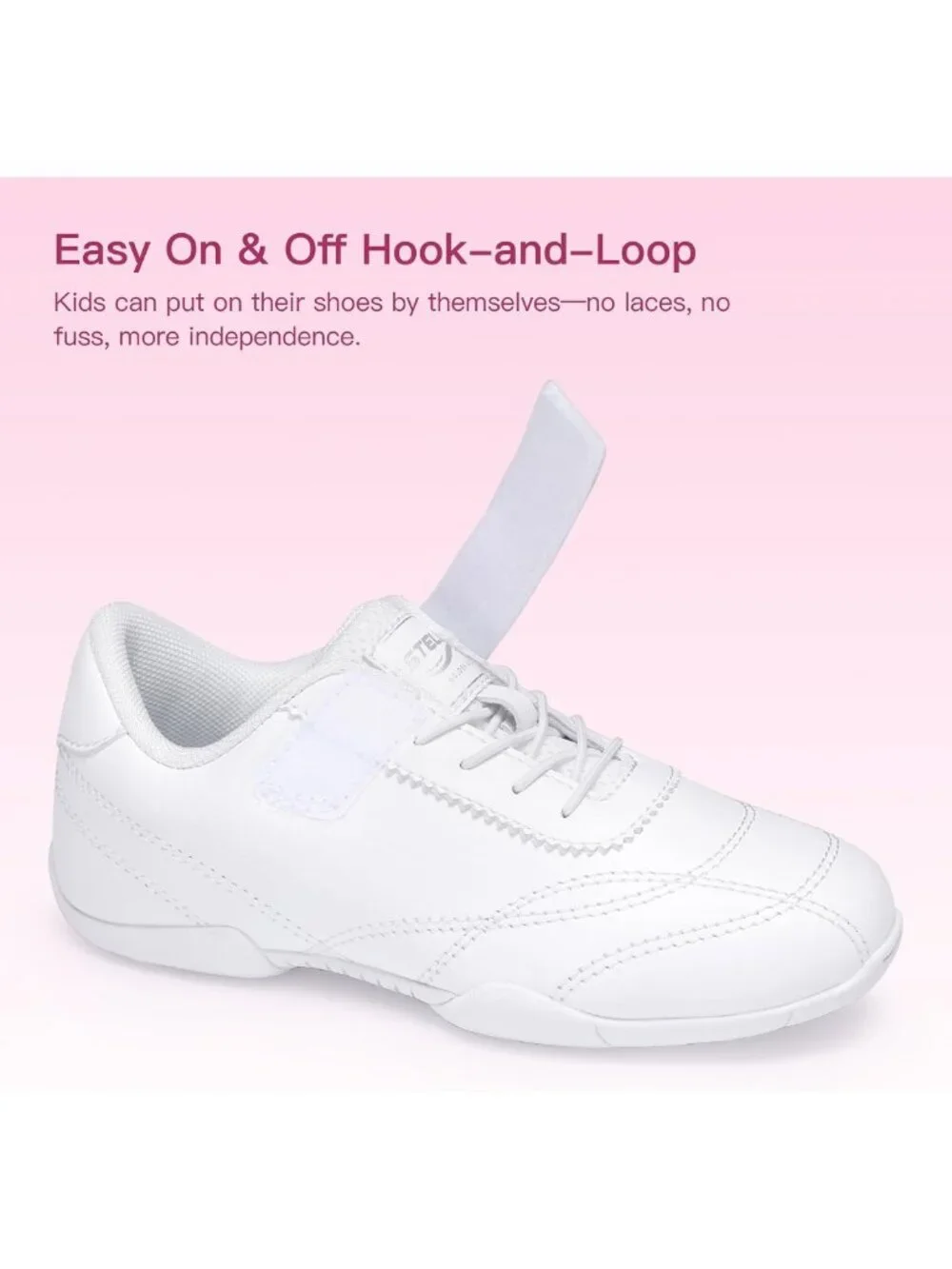 Girls Leather Dance Sneakers - Stylish Cheer Shoes for Performance & Comfort
